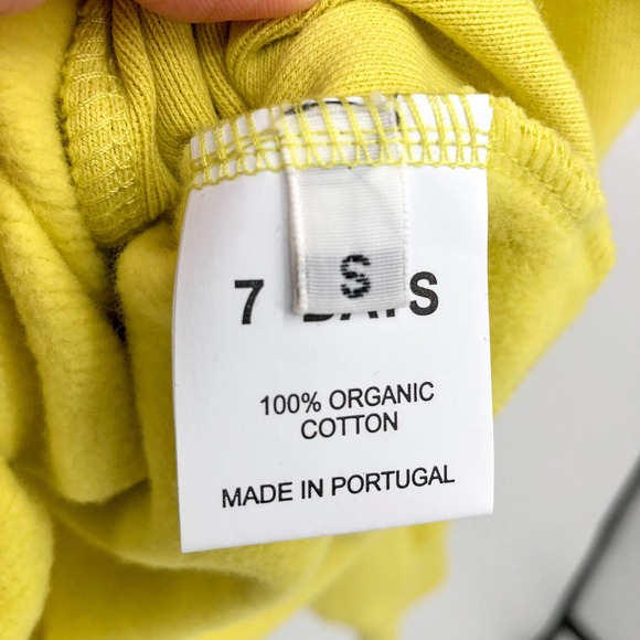 NEW 7 Days Active Oversized Monday Acacia Yellow Crewneck Sweatshirt Small - Picture 6 of 7
